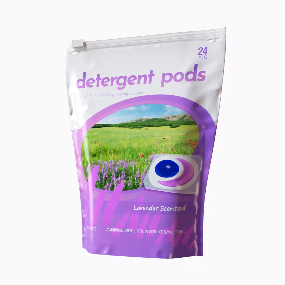 Detergent Pods | purple lavender scent | Packaging with zip opening